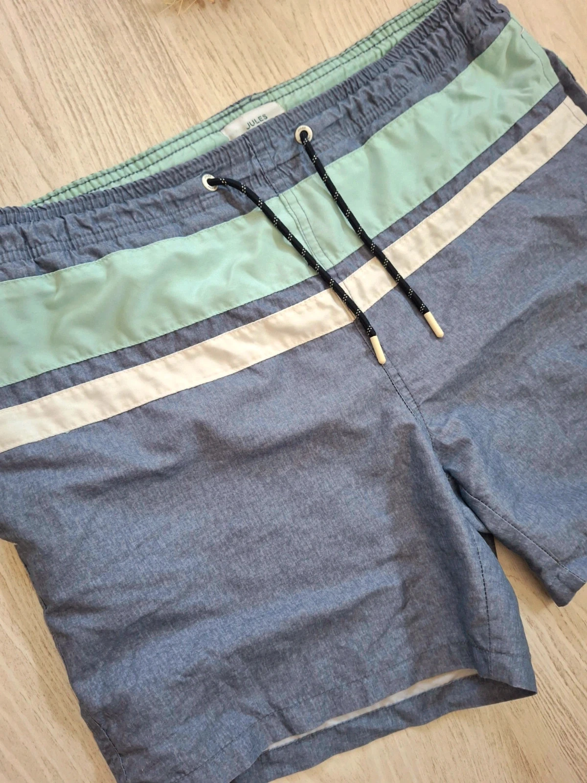 Short de baño para hombre azul/blanco/turquesa Jules – Talla L – photo 3